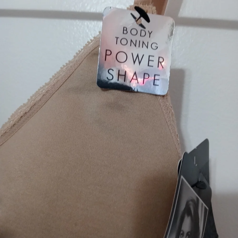 Kathy Ireland Intimates beige Body toning Power Shape Butt lift Shapewear lg